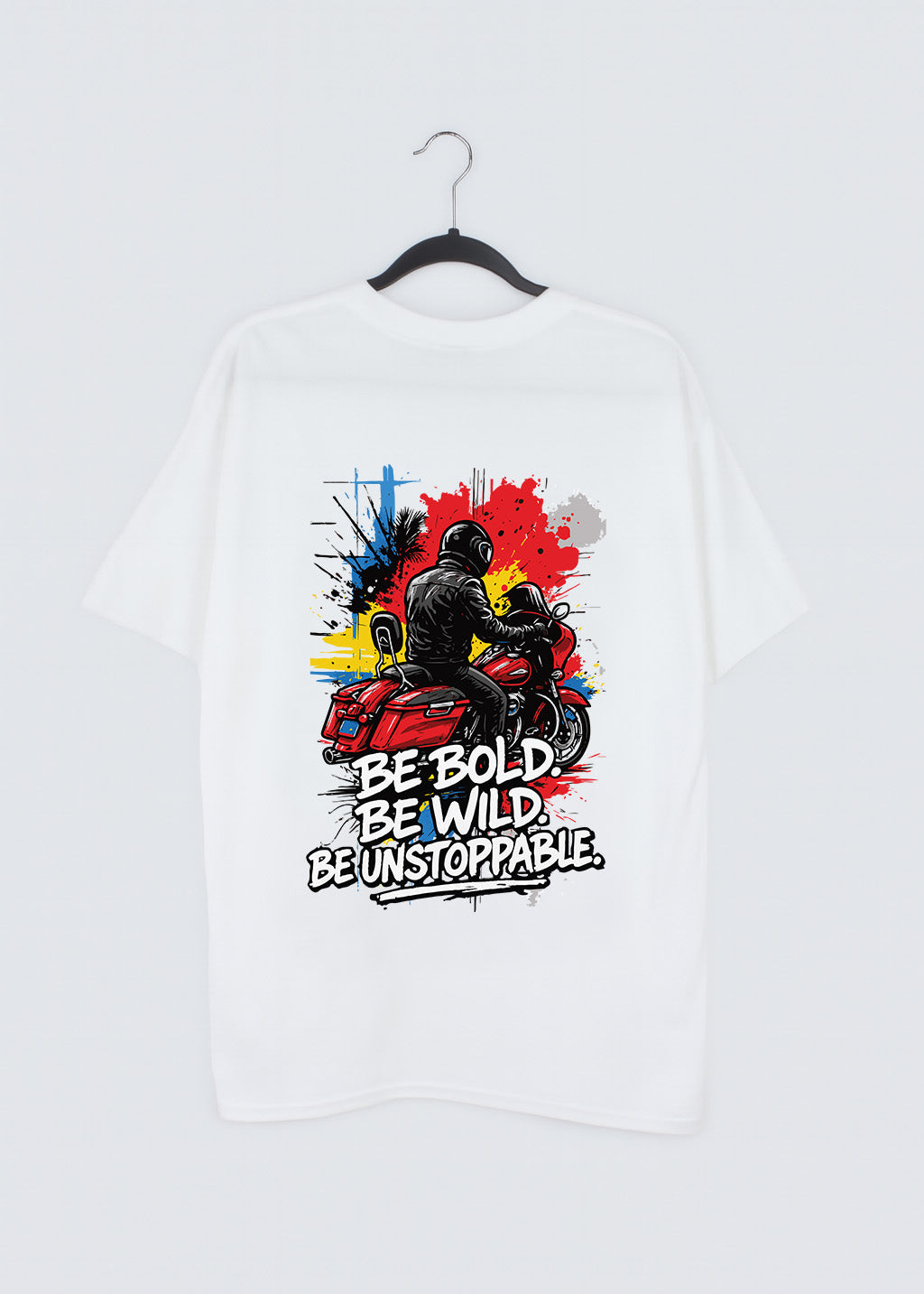 t-shirt_white_man & motorcycle