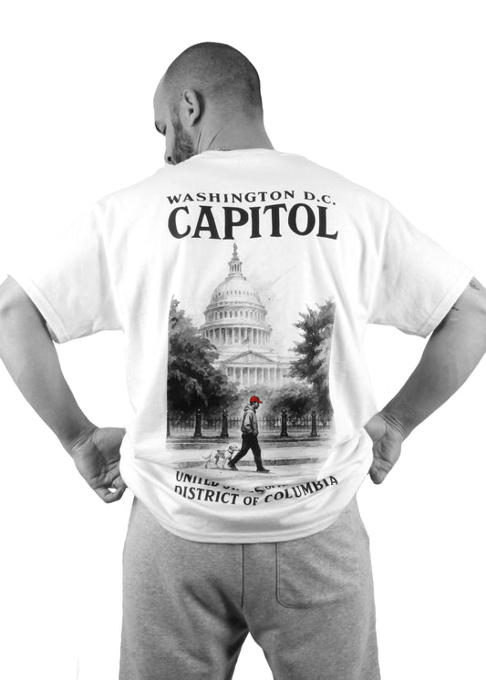 t-shirt_white_capitol man & dog